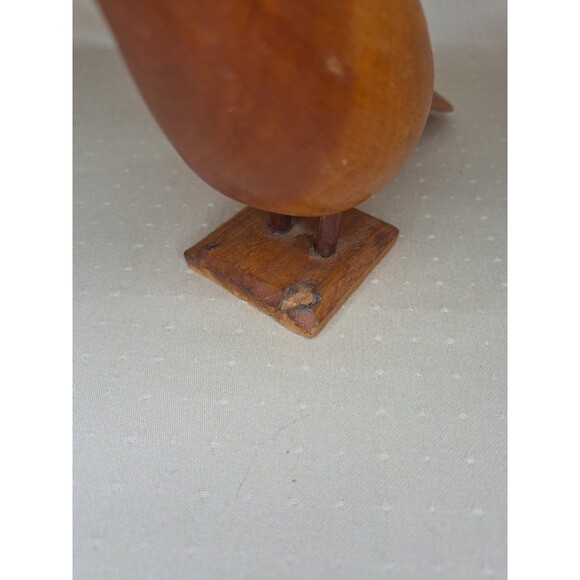 Vintage Wood Carved Bird Roadrunner Shaped 10" Tall x 6" Wide Art Deco - Picture 7 of 10